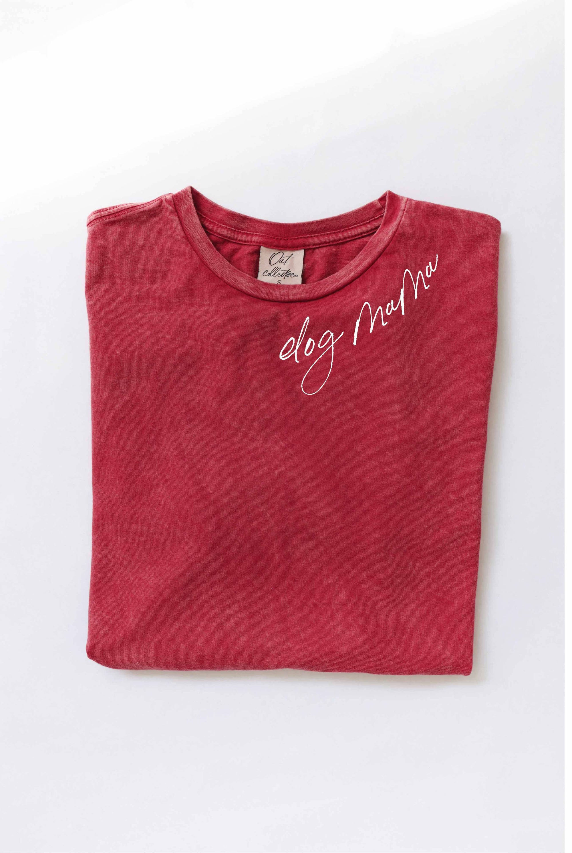 OAT COLLECTIVE - DOG MAMA Mineral Washed Graphic Top: CREAM / S