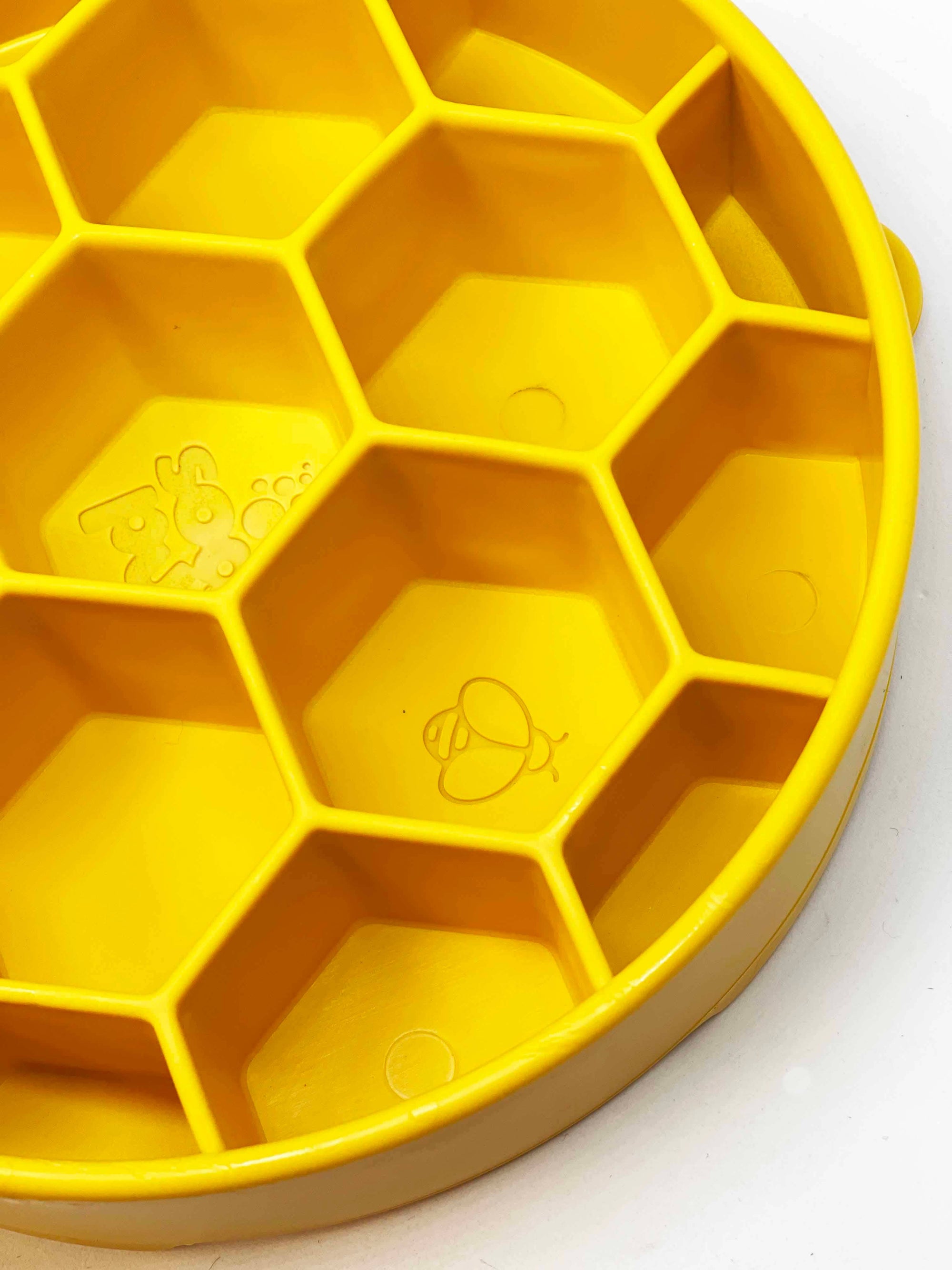 SodaPup Dog Toys - Honeycomb Design eBowl Enrichment Slow Feeder Bowl for Dogs: Yellow