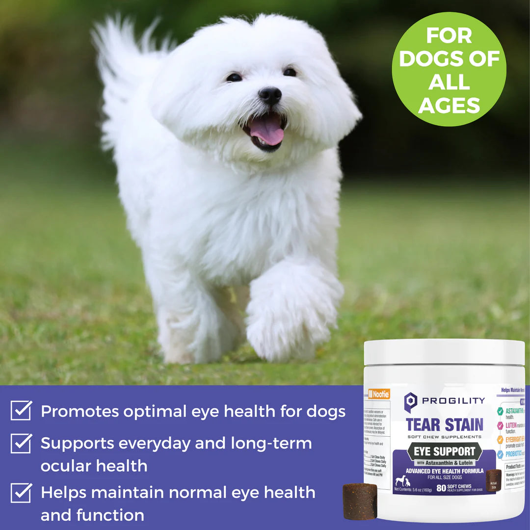 Progility Tear Stain Eye Support Soft Chew Supplement for Dogs