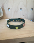 Furei Pets - Football, Bone & Star Custom Collar - Forest Green