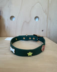 Furei Pets - Football, Bone & Star Custom Collar - Forest Green