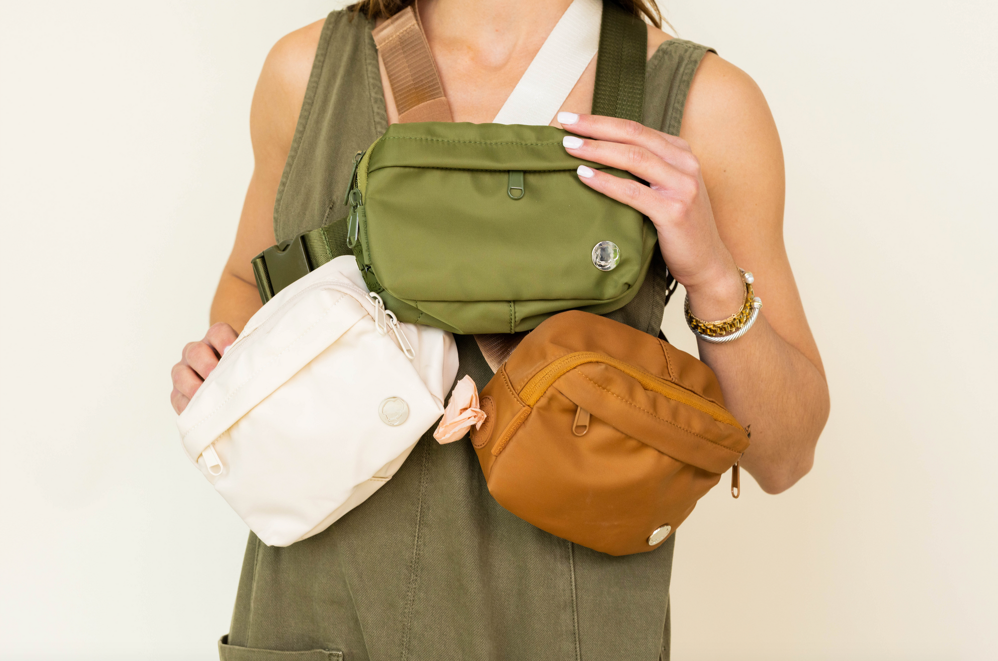 Monochrome Belt Bag with Discrete Poop Bag Dispenser