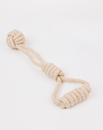 Natural Cotton & Hemp Ball Tug Toy with Long Handle