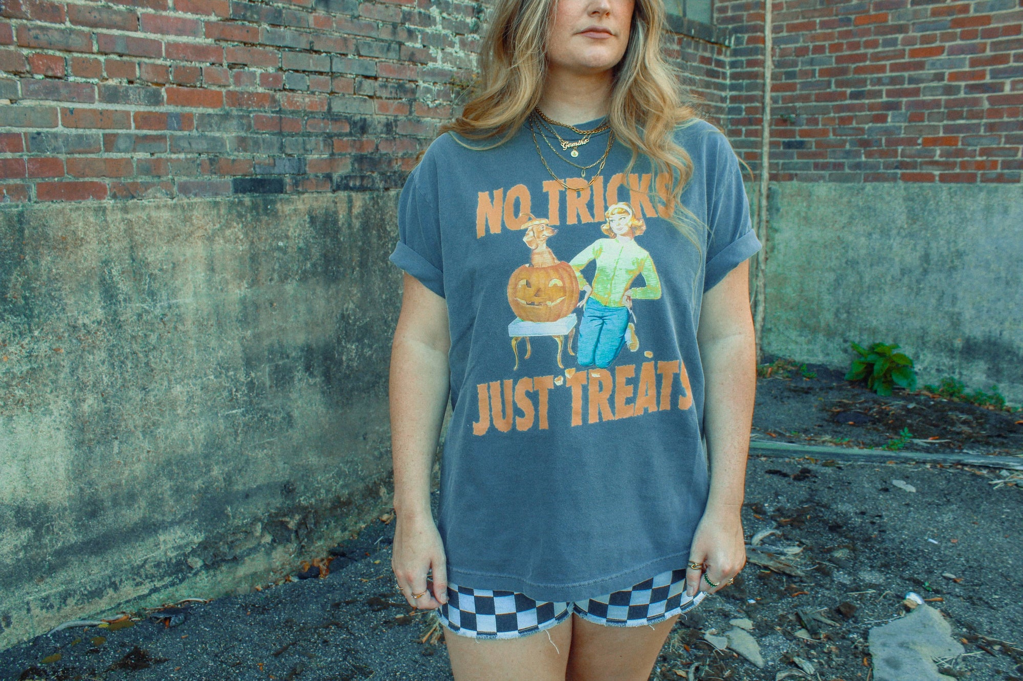 The Clandestine Underground - No Tricks Just Treats,  Halloween Oversized TShirt: XS/S