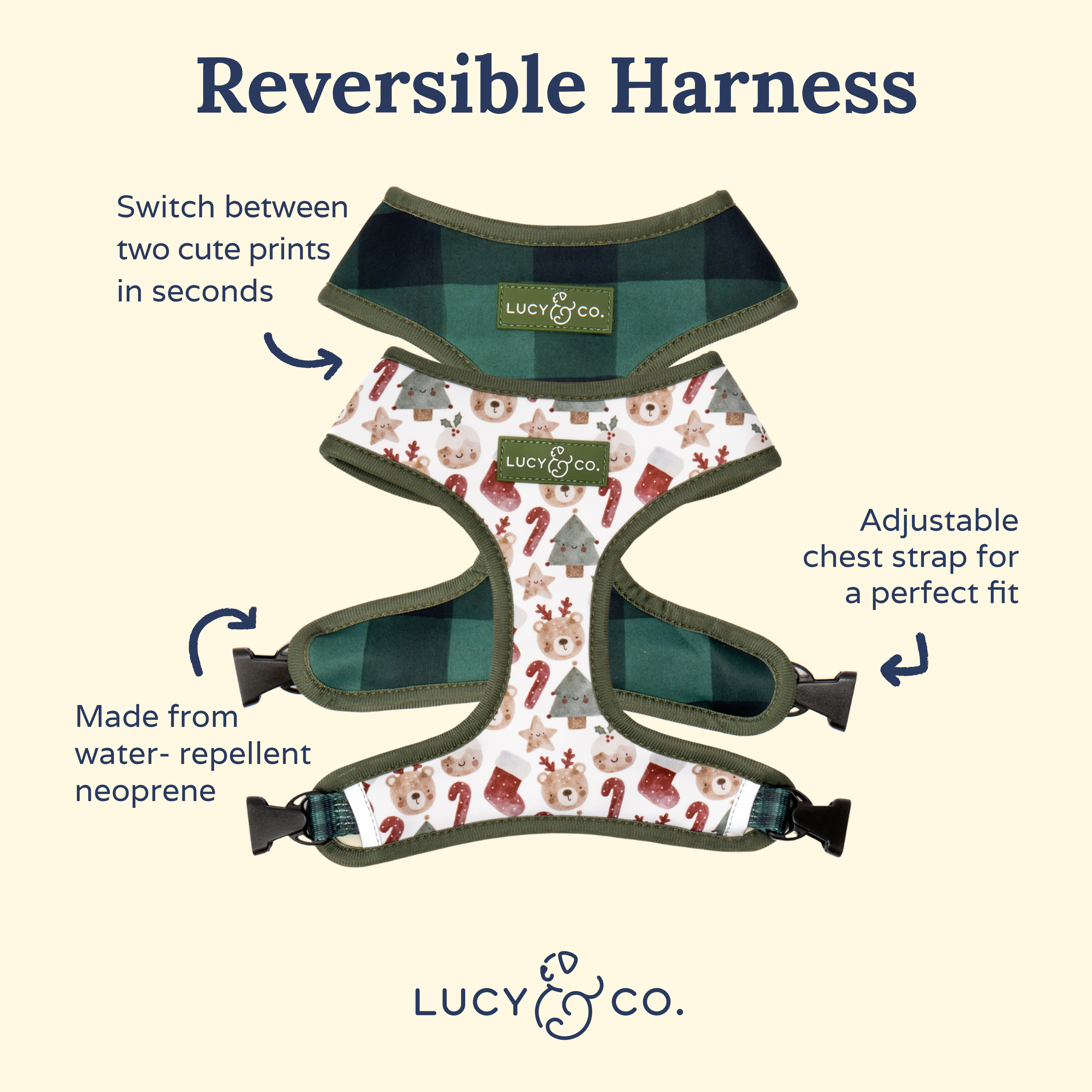 Lucy & Co. - The Jingle Bells Reversible Harness