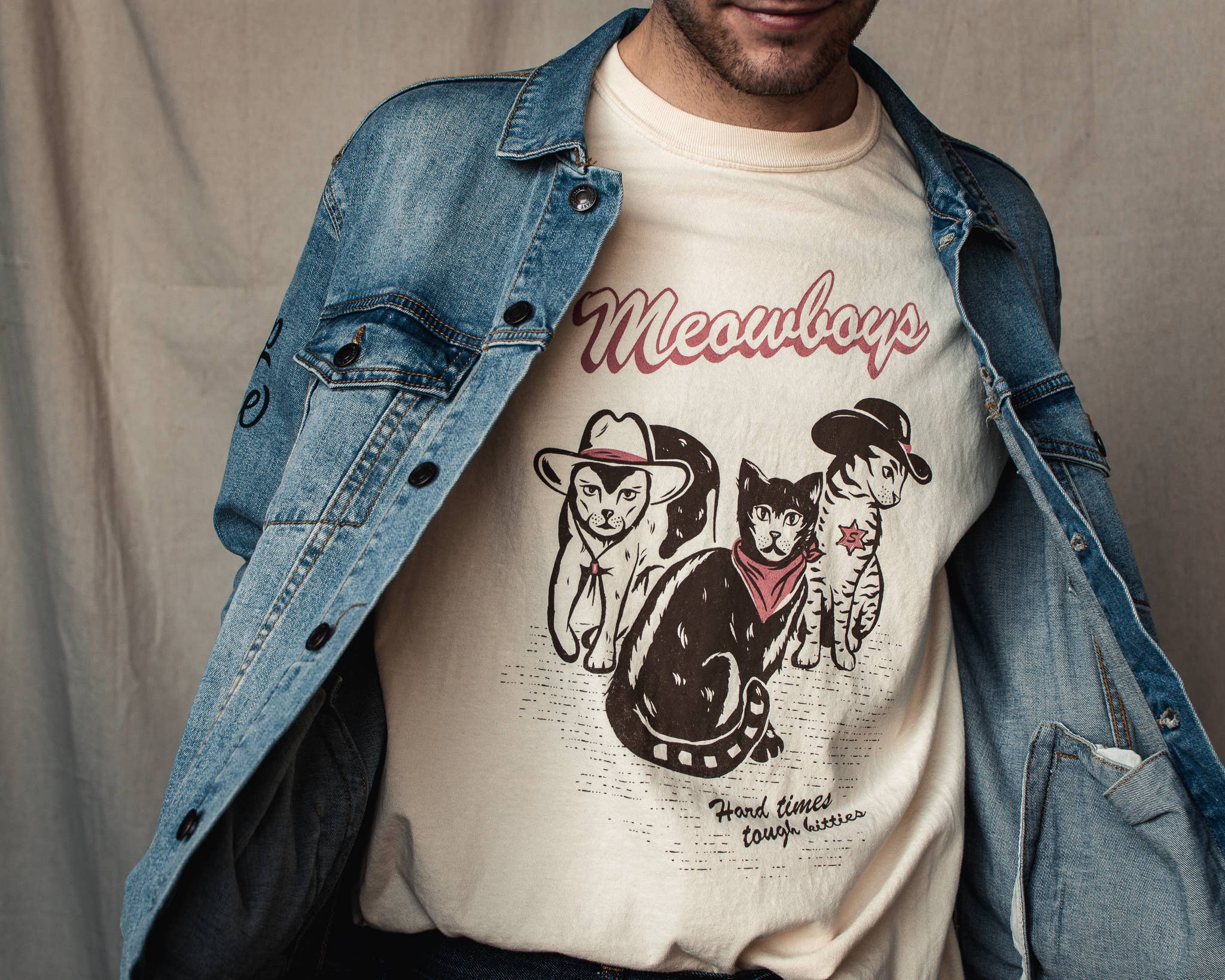 Shop Good - Meowboys Western Tee: Cream / L