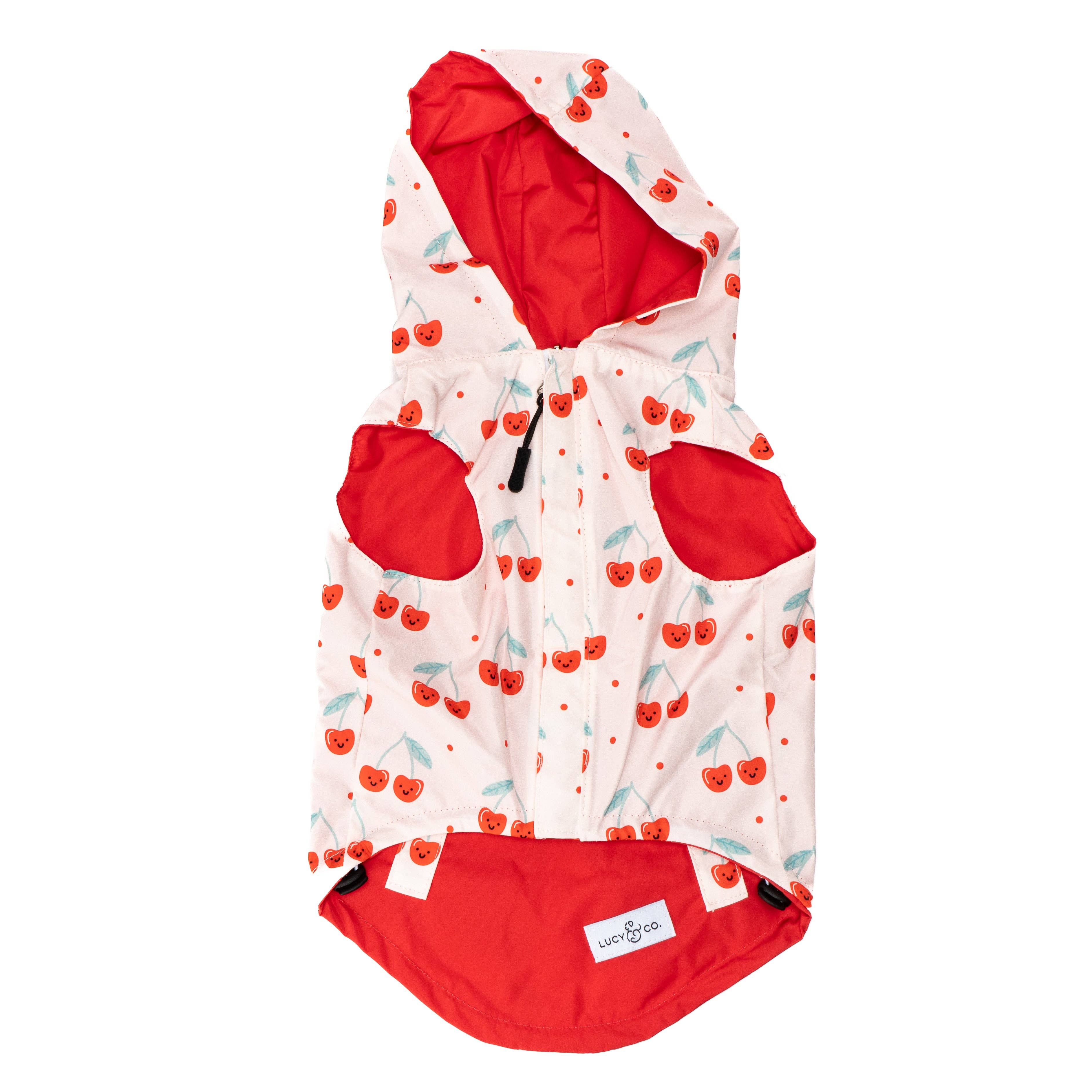 Lucy & Co. - The Cheery Cherries Reversible Raincoat: Large