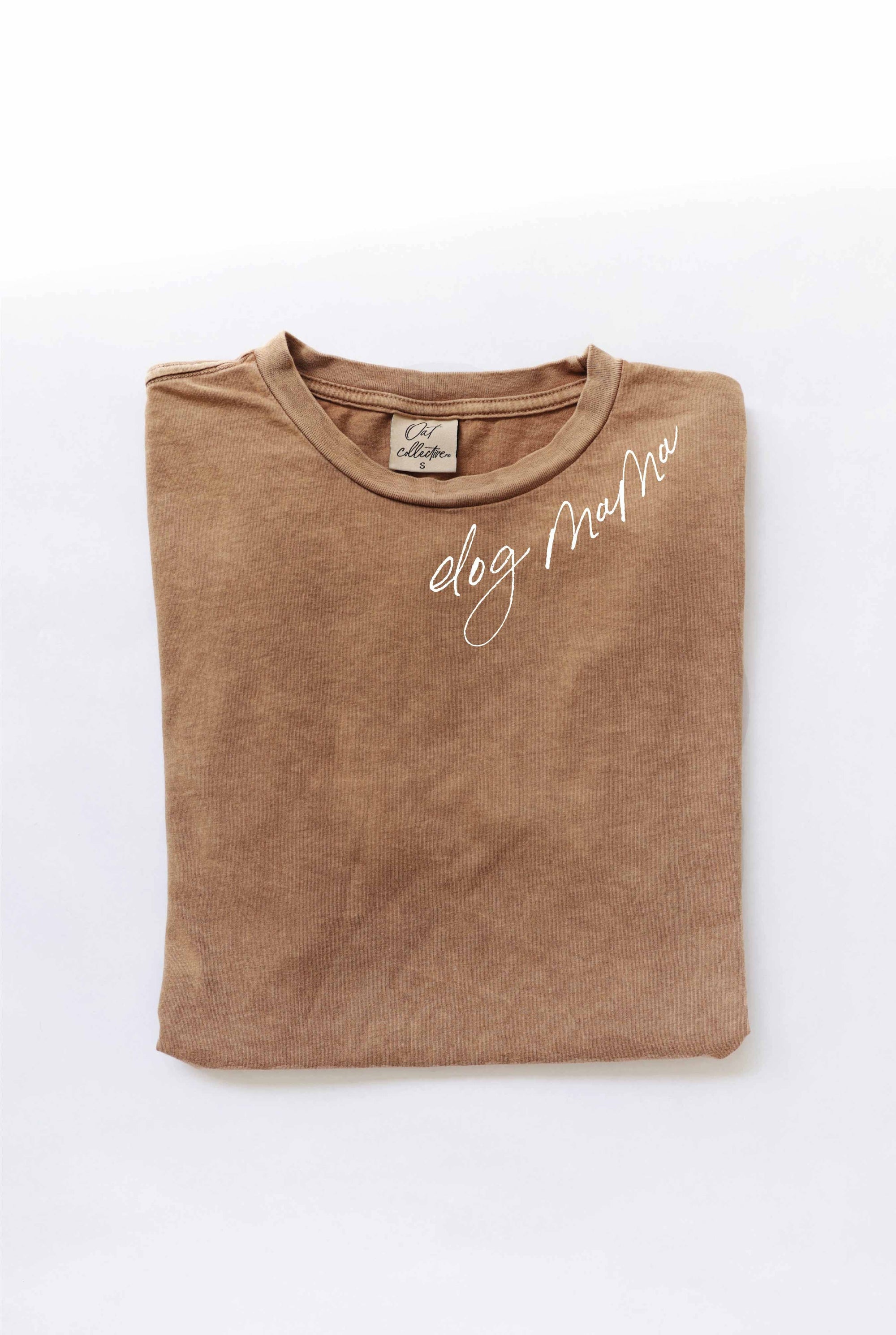 OAT COLLECTIVE - DOG MAMA Mineral Washed Graphic Top: CREAM / XL