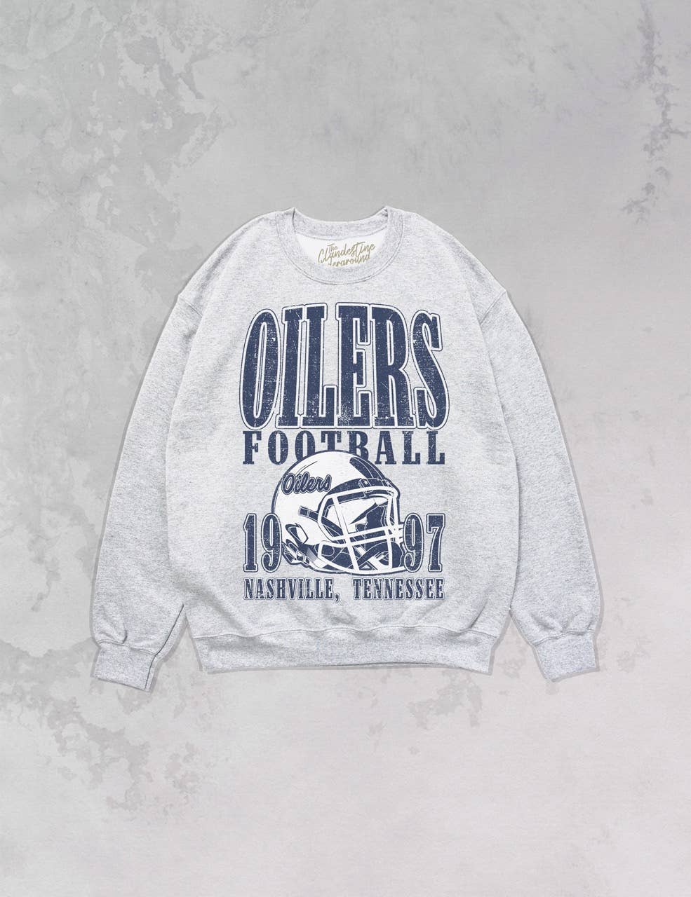 The Clandestine Underground - 90&#39;s Oilers Vintage Football Oversized 90&#39;s Sweatshirt: XS/S