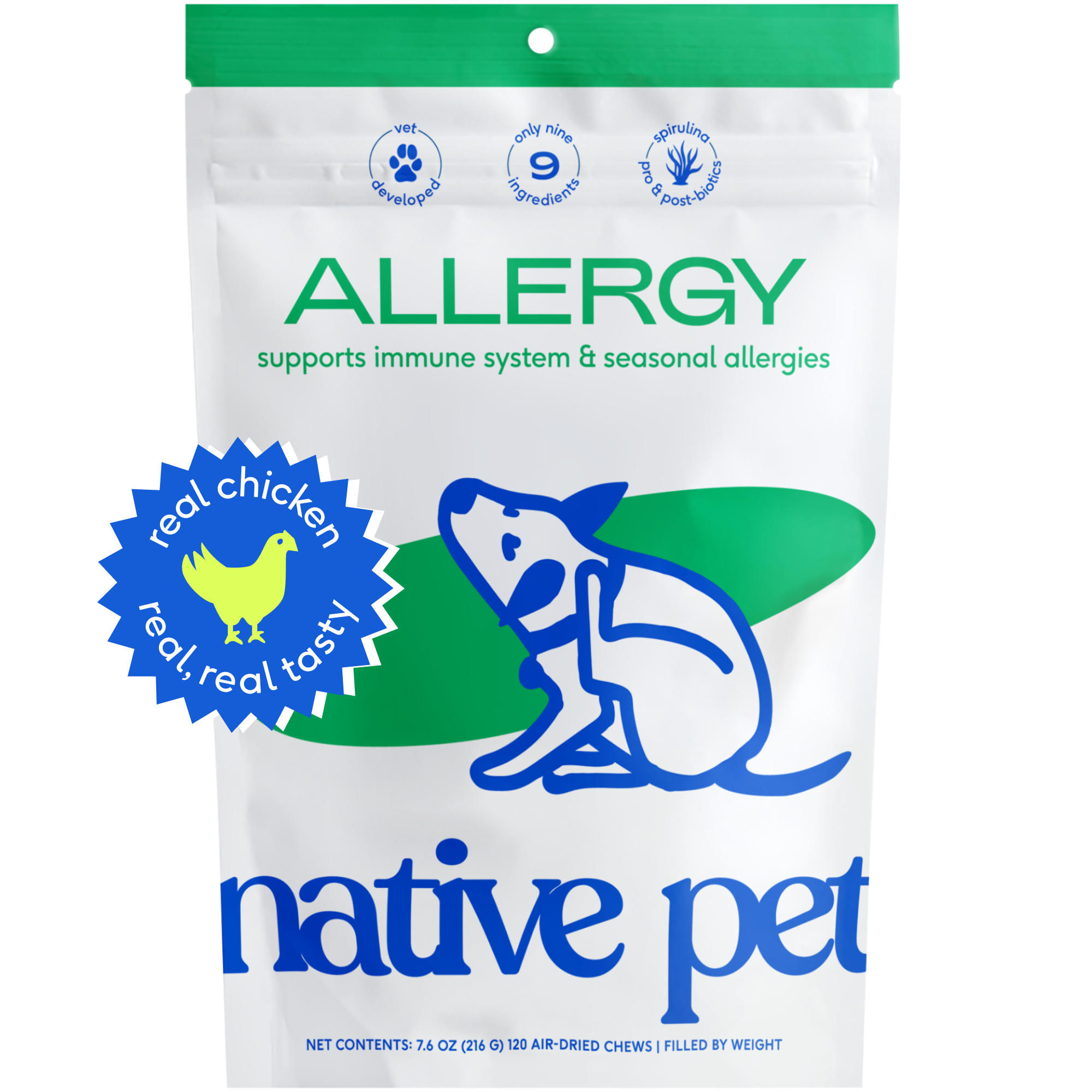 Native Pet - Allergy Chicken Chews: 60ct